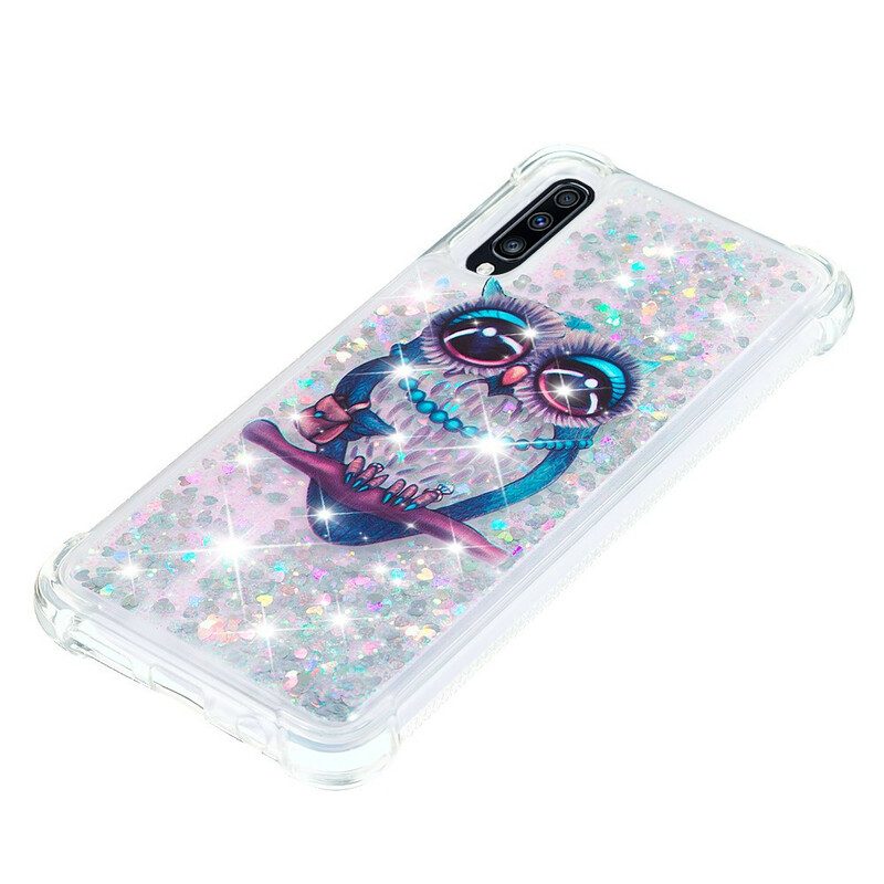 Hoesje voor Samsung Galaxy A70 Miss Uil Pailletten