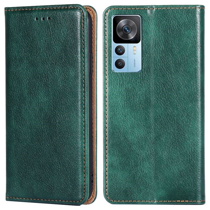 Bescherming Hoesje voor Xiaomi 12T / 12T Pro Folio-hoesje Lakleer-effect