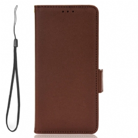 Bescherming Hoesje voor Xiaomi 12T / 12T Pro Folio-hoesje Leereffect Met Riem