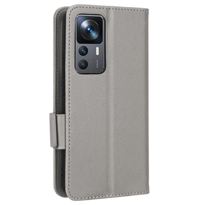 Bescherming Hoesje voor Xiaomi 12T / 12T Pro Folio-hoesje Leereffect Met Riem