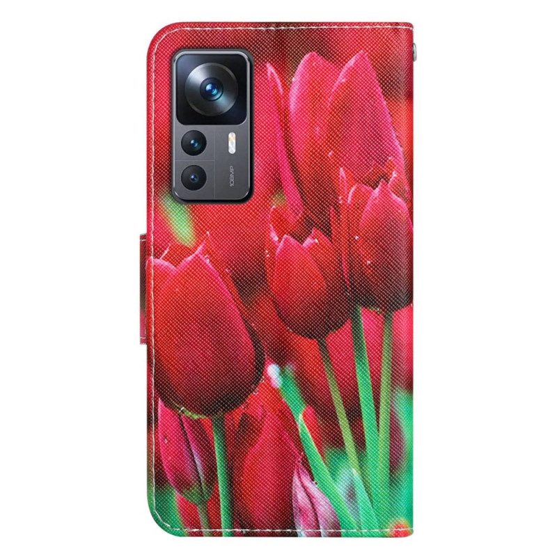 Flip Case voor Xiaomi 12T / 12T Pro String Tulpen