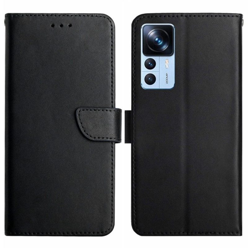 Folio-hoesje voor Xiaomi 12T / 12T Pro Echt Nappaleer