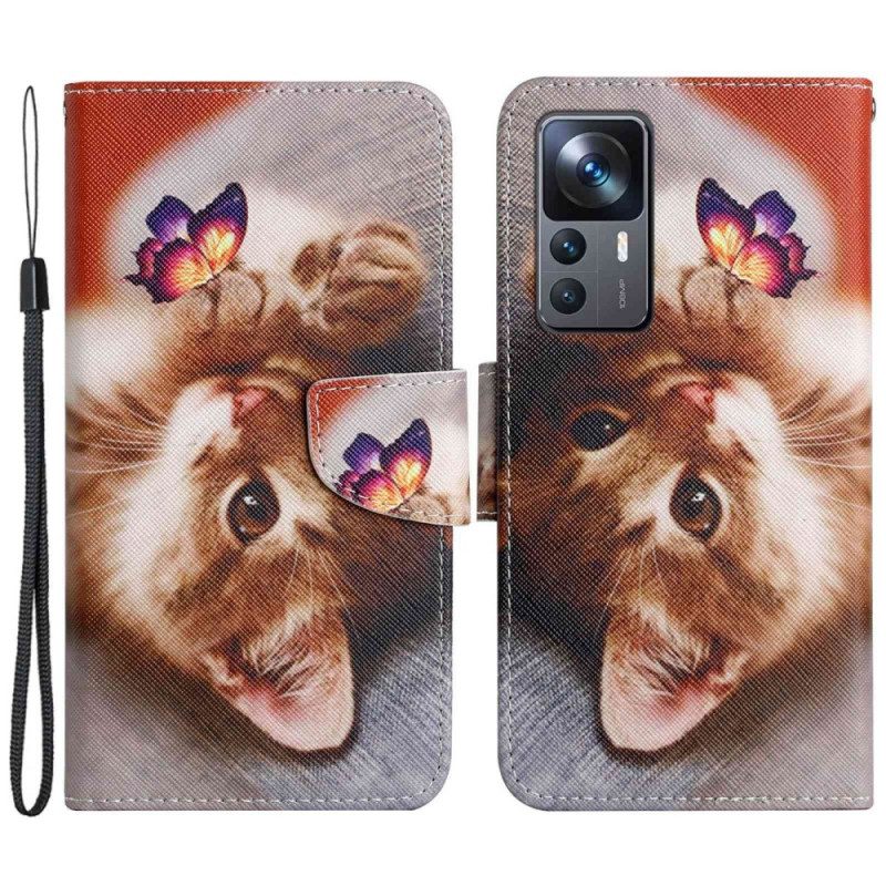 Folio-hoesje voor Xiaomi 12T / 12T Pro Katten Met Lanyard