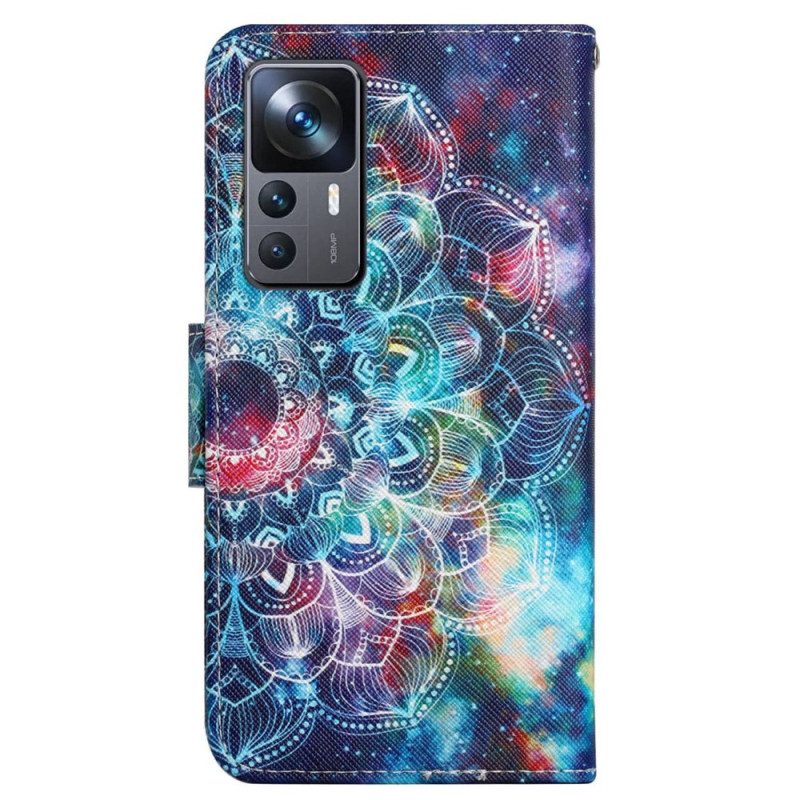 Folio-hoesje voor Xiaomi 12T / 12T Pro Met Ketting Flitsende Strappy Mandala