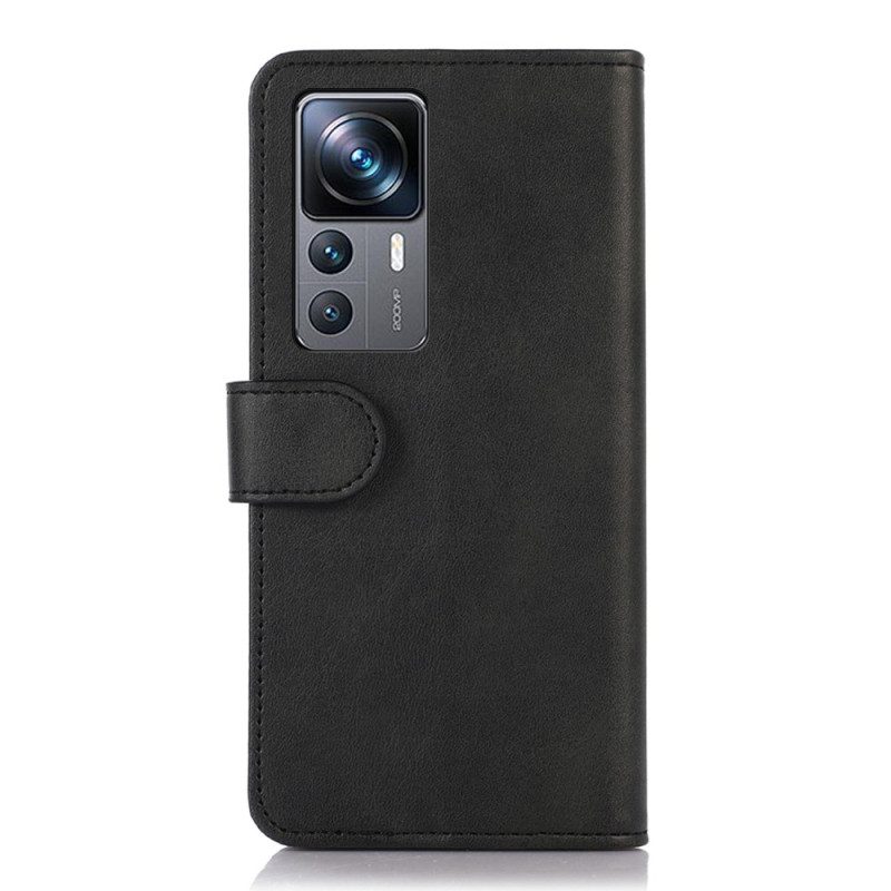 Folio-hoesje voor Xiaomi 12T / 12T Pro Soberheid Leer Effect