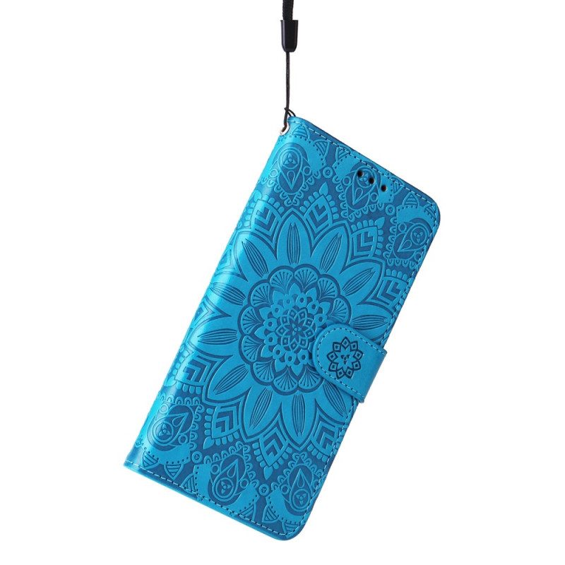 Folio-hoesje voor Xiaomi 12T / 12T Pro Zonnebloem Met Lanyard