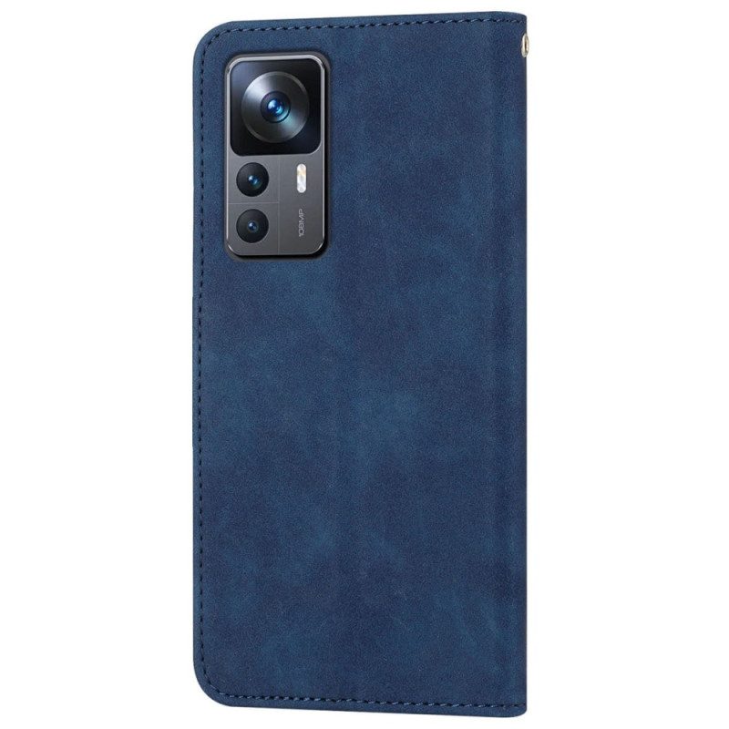 Leren Hoesje voor Xiaomi 12T / 12T Pro Met Ketting Effen Bandjes Met Leereffect