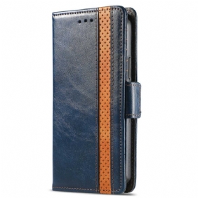 Leren Hoesje voor Xiaomi 12T / 12T Pro Tweekleurige Dubbele Sluiting