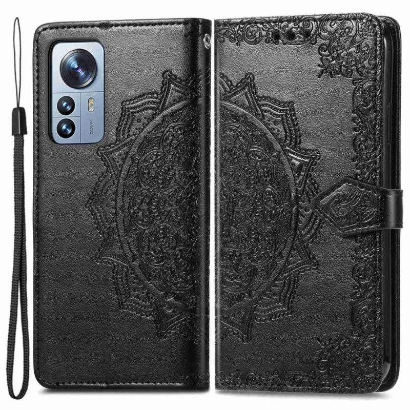 Leren Hoesje voor Xiaomi 12T / 12T Pro Uitstekende Mandala