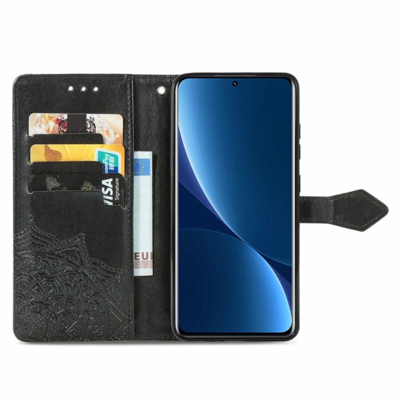 Leren Hoesje voor Xiaomi 12T / 12T Pro Uitstekende Mandala