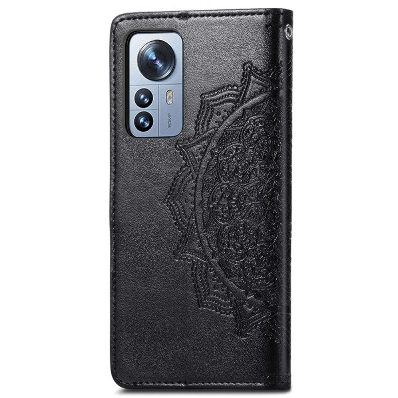 Leren Hoesje voor Xiaomi 12T / 12T Pro Uitstekende Mandala