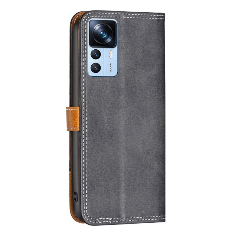 Leren Hoesje voor Xiaomi 12T / 12T Pro Vintage Binfen-kleur