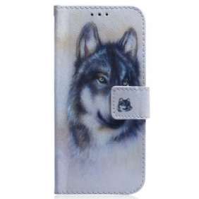 Folio-hoesje voor Realme GT Neo 3 Sneeuw Wolf