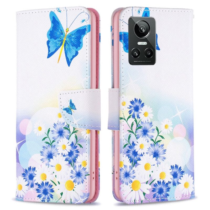 Leren Hoesje voor Realme GT Neo 3 Fantasie Boom