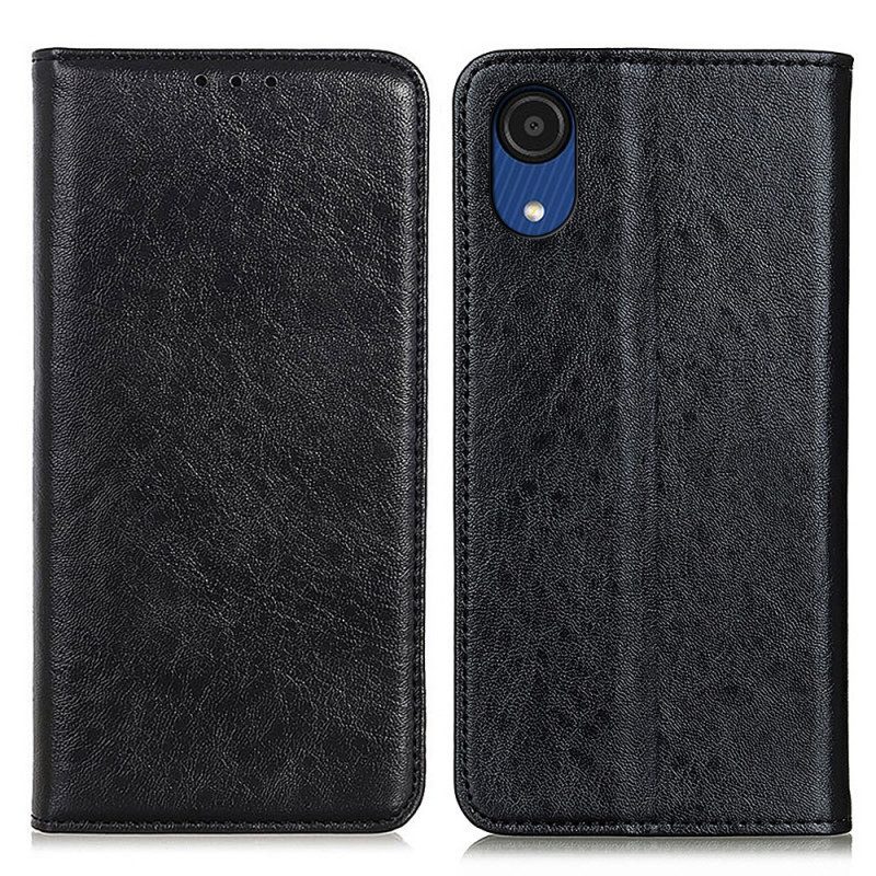 Bescherming Hoesje voor Samsung Galaxy A03 Core Folio-hoesje Leer Textuur