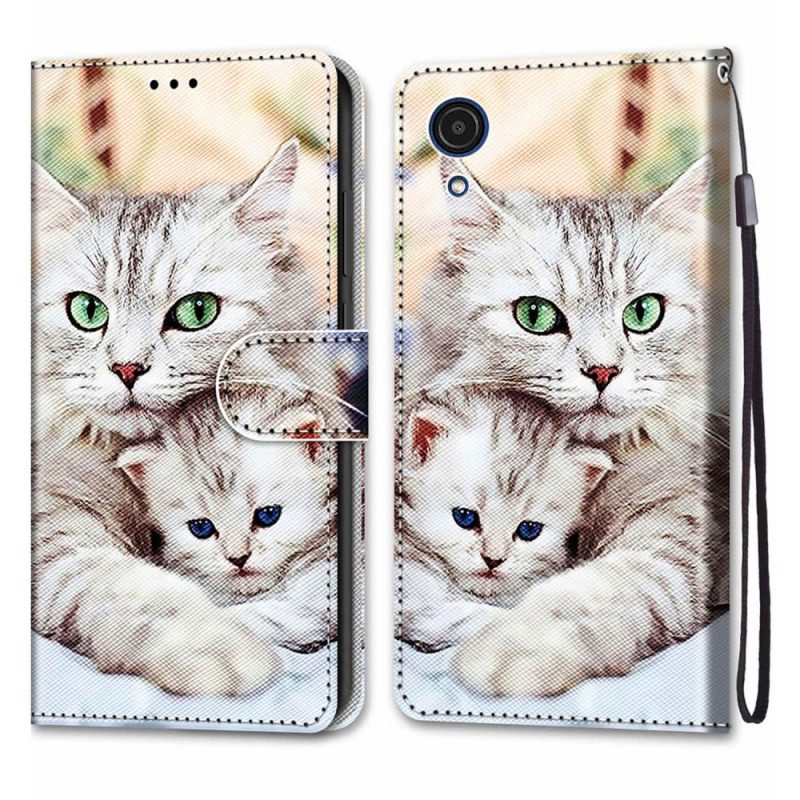 Folio-hoesje voor Samsung Galaxy A03 Core Katten Familie