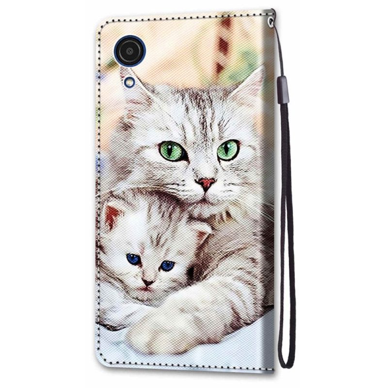 Folio-hoesje voor Samsung Galaxy A03 Core Katten Familie