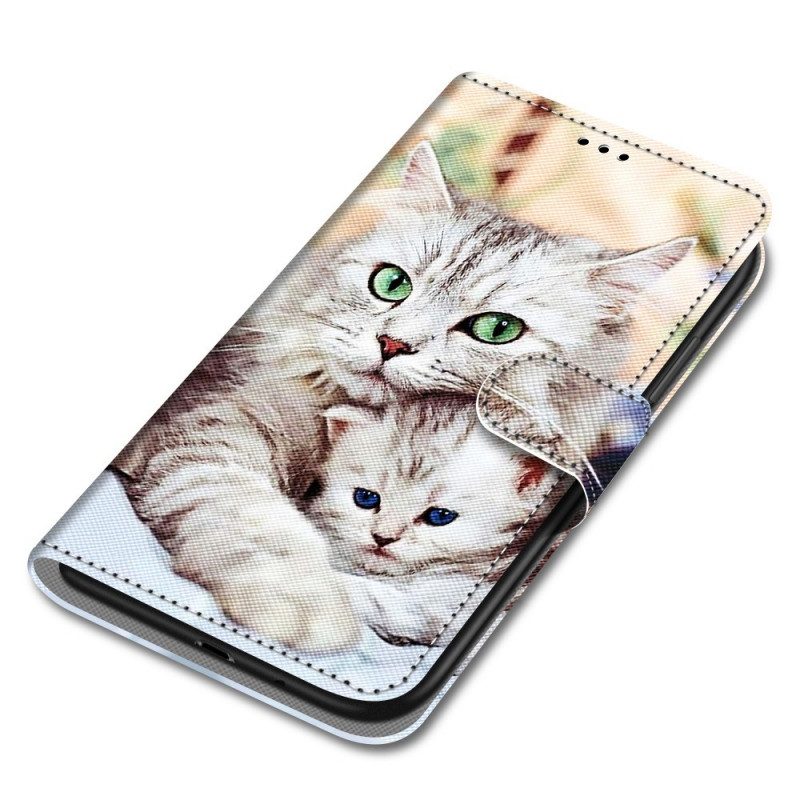 Folio-hoesje voor Samsung Galaxy A03 Core Katten Familie