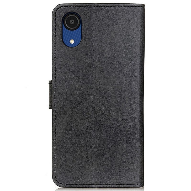 Folio-hoesje voor Samsung Galaxy A03 Core Mat Leereffect