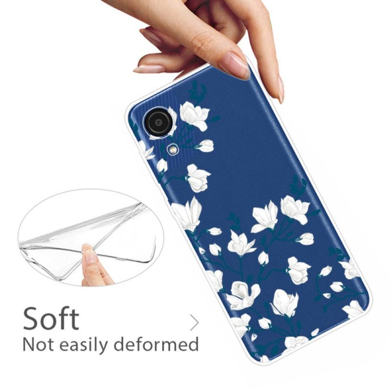 Hoesje voor Samsung Galaxy A03 Core Kleine Witte Bloemen