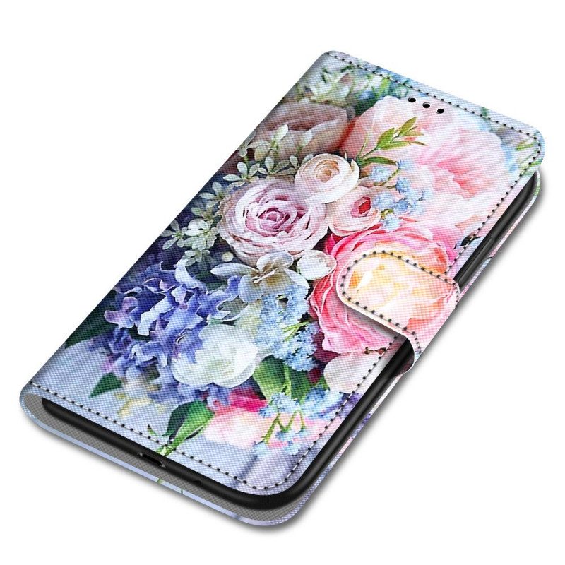 Leren Hoesje voor Samsung Galaxy A03 Core Bloemen Wonder