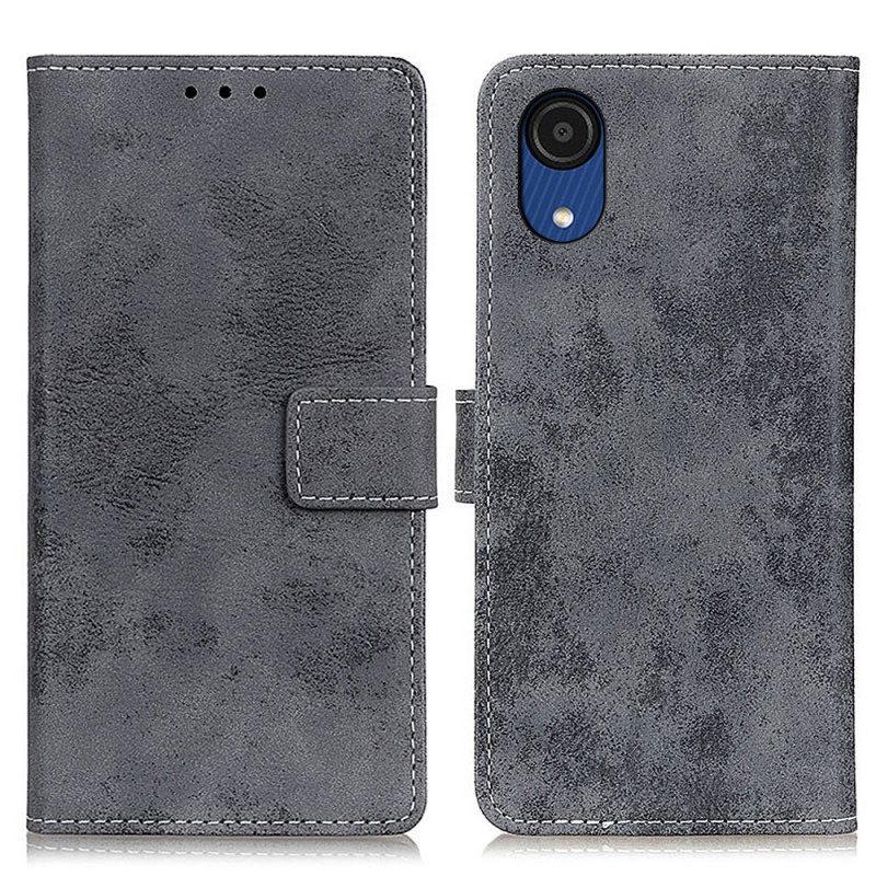 Leren Hoesje voor Samsung Galaxy A03 Core Vintage Leereffect