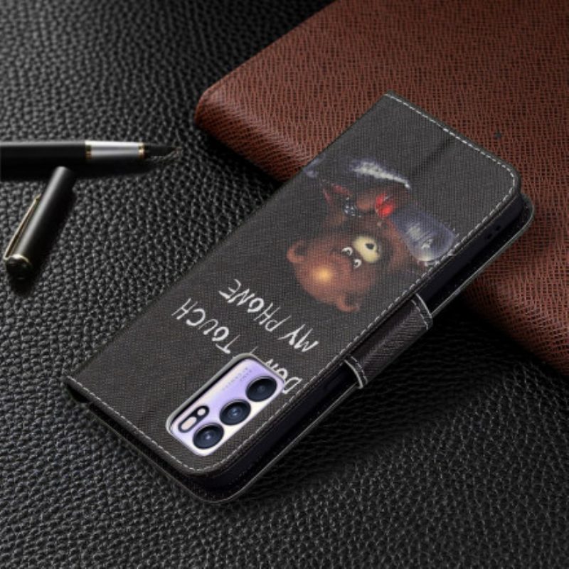 Flip Case voor Oppo Reno 6 5G Gevaarlijke Beer