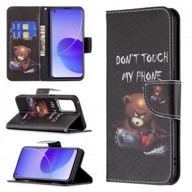 Flip Case voor Oppo Reno 6 5G Gevaarlijke Beer