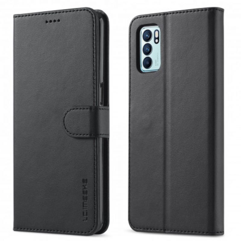 Flip Case voor Oppo Reno 6 5G Lc.imeeke Ledereffect