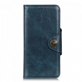 Flip Case voor Oppo Reno 6 5G Vintage Knop Van Imitatieleer