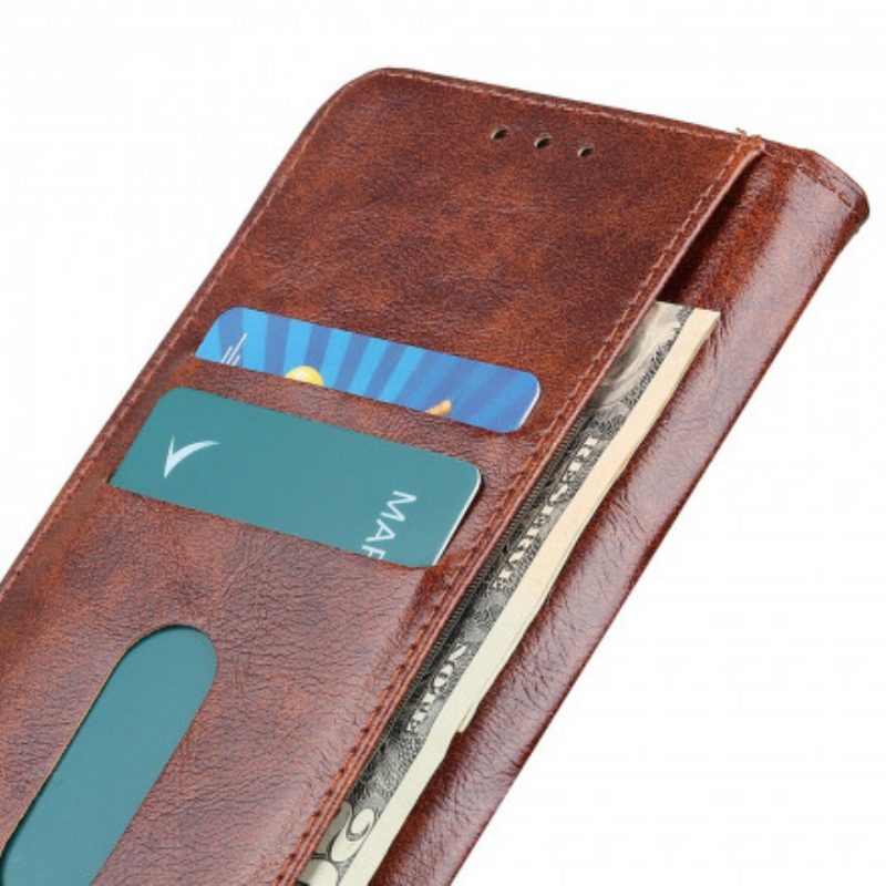 Flip Case voor Oppo Reno 6 5G Vintage Knop Van Imitatieleer