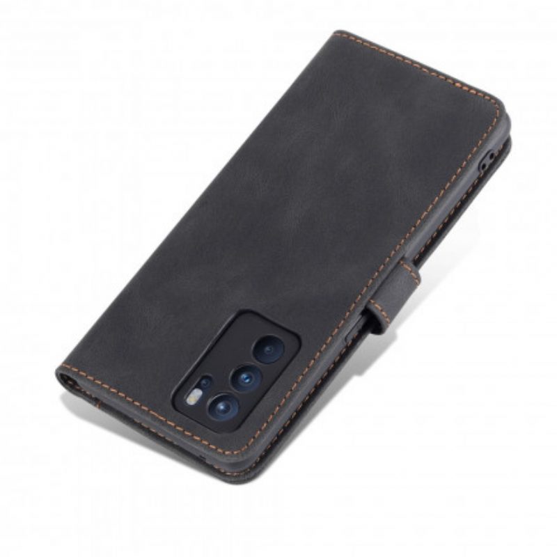 Folio-hoesje voor Oppo Reno 6 5G Azns Couture Met Leereffect