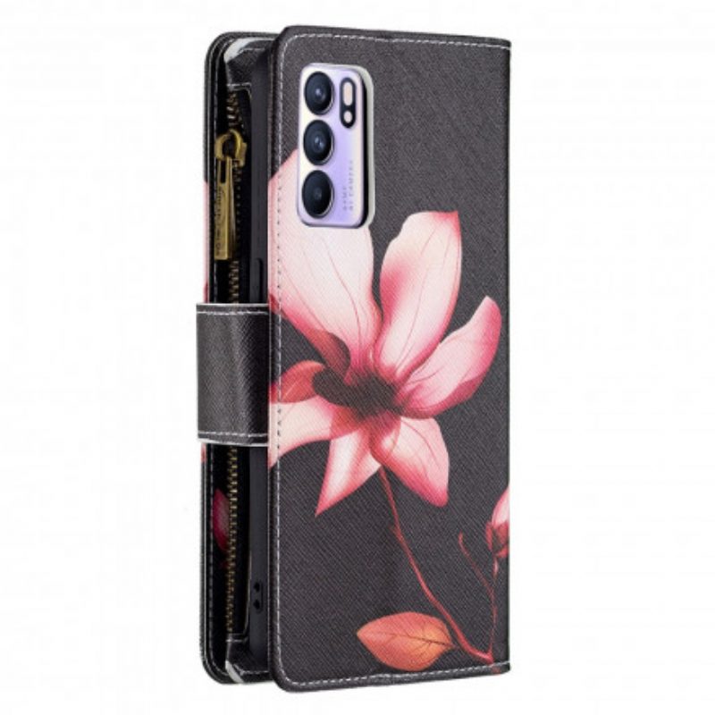 Folio-hoesje voor Oppo Reno 6 5G Bloemzak Met Ritssluiting