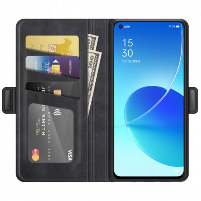 Folio-hoesje voor Oppo Reno 6 5G Dubbele Sluiting