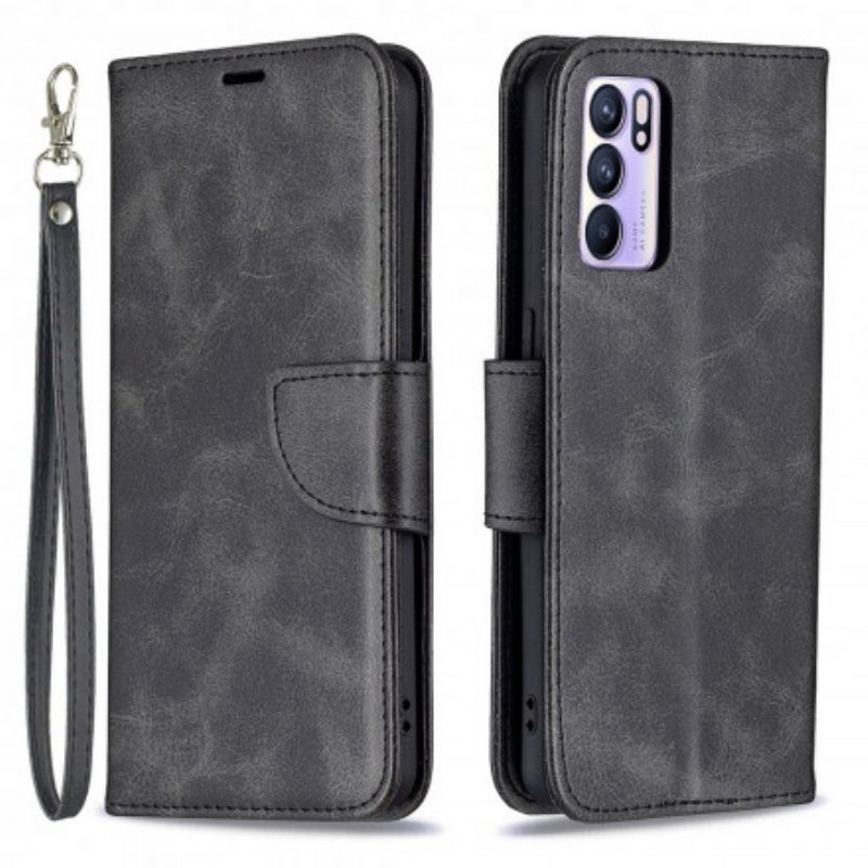 Folio-hoesje voor Oppo Reno 6 5G Flip Case Gladde Flap Schuin