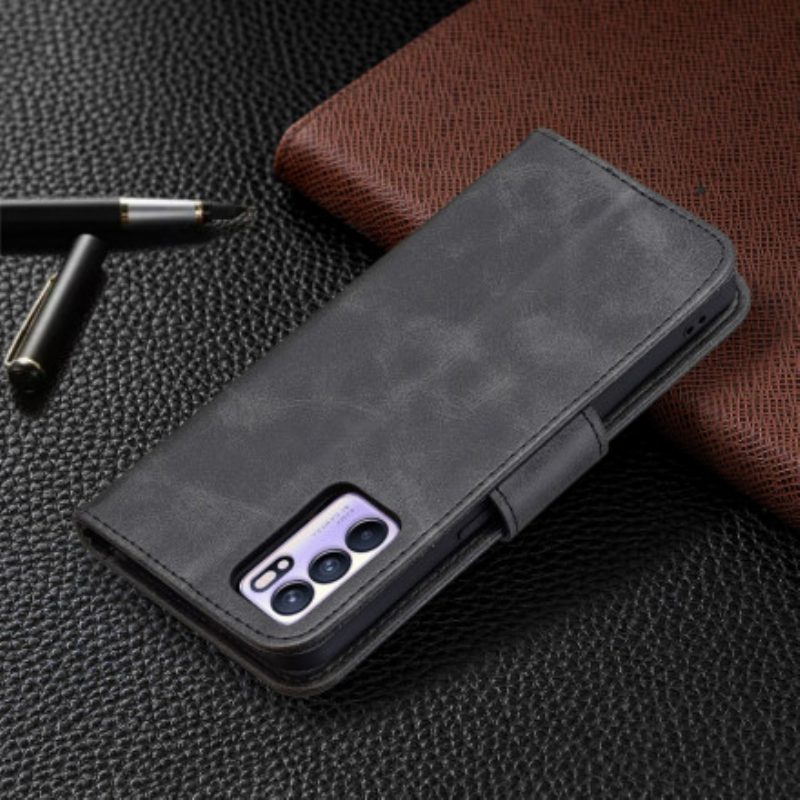 Folio-hoesje voor Oppo Reno 6 5G Flip Case Gladde Flap Schuin