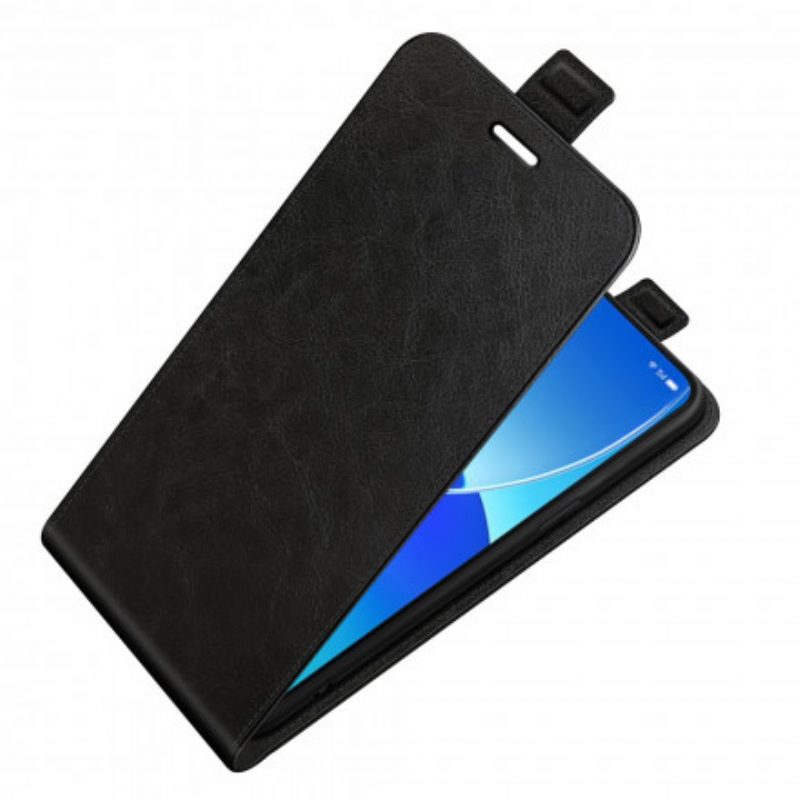 Folio-hoesje voor Oppo Reno 6 5G Flip Case Verticale Flap Met Leereffect