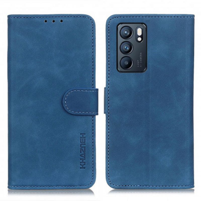 Folio-hoesje voor Oppo Reno 6 5G Khazneh Vintage Leereffect