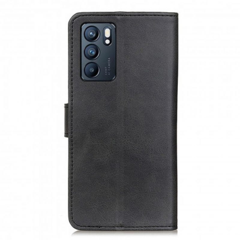 Folio-hoesje voor Oppo Reno 6 5G Retro Mat Leereffect