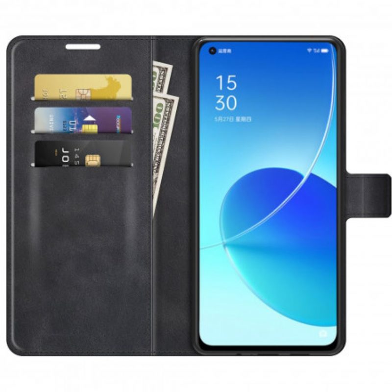 Folio-hoesje voor Oppo Reno 6 5G Slank Extreem Leereffect