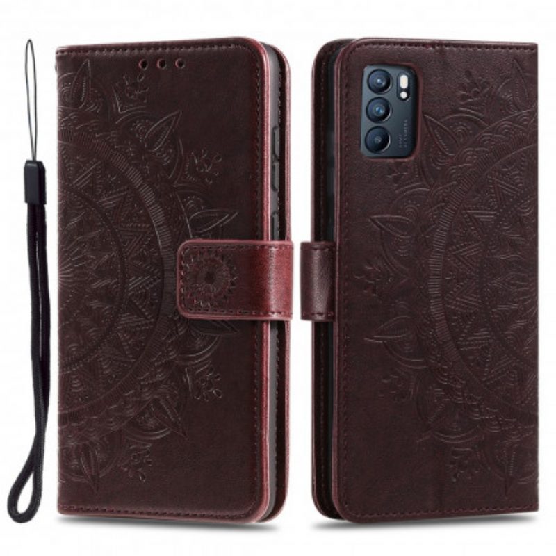 Folio-hoesje voor Oppo Reno 6 5G Zon Mandala