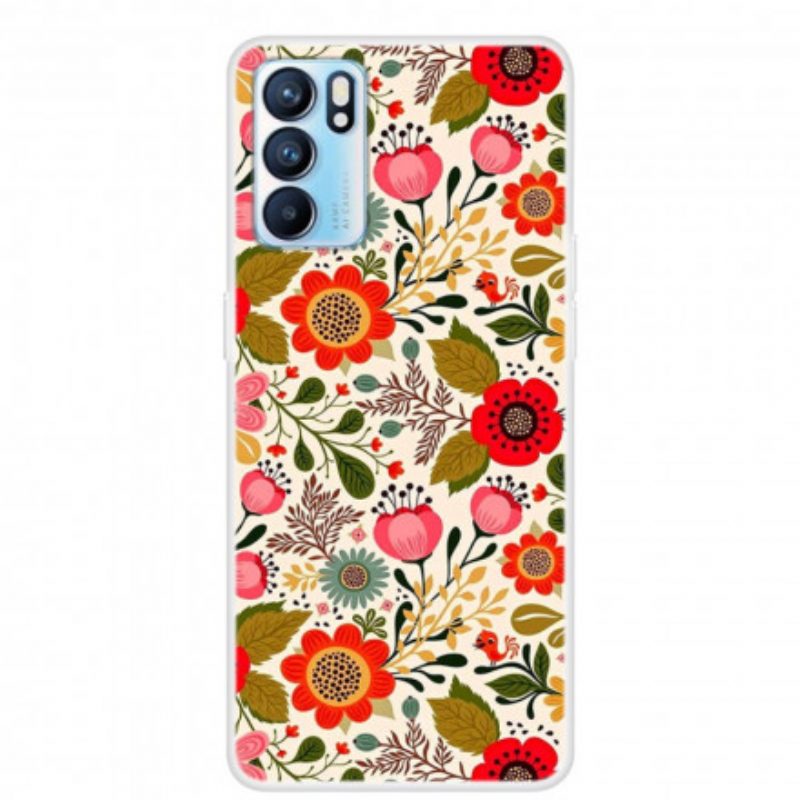 Hoesje voor Oppo Reno 6 5G Bloemen Tapijt