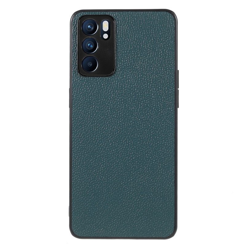 Hoesje voor Oppo Reno 6 5G Echt Litchi-leer