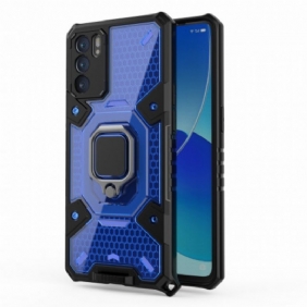 Hoesje voor Oppo Reno 6 5G Honingraat Met Ring