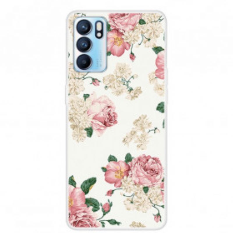 Hoesje voor Oppo Reno 6 5G Naadloze Vrijheidsbloemen