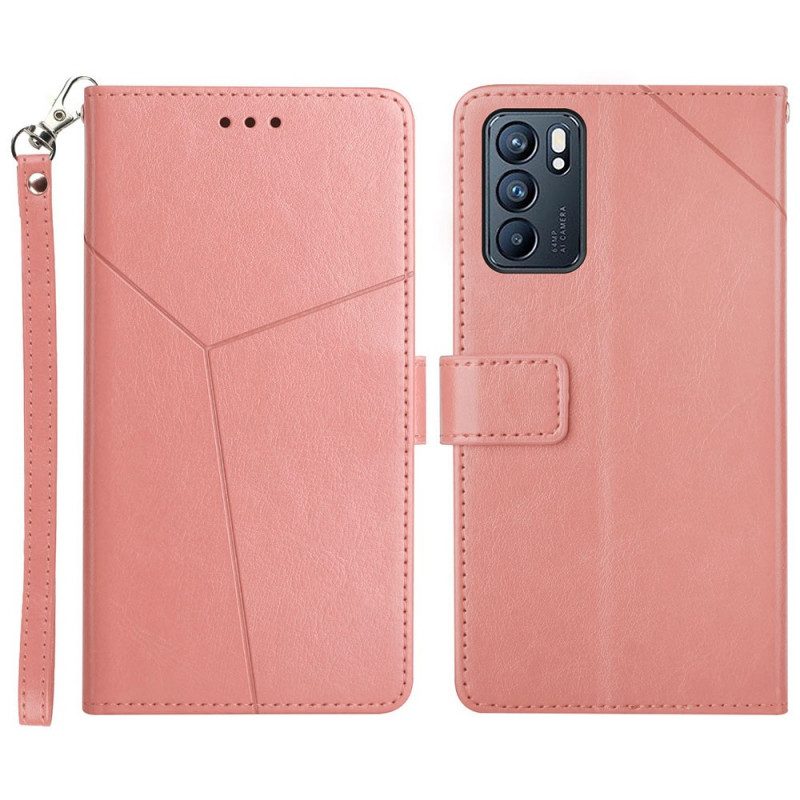 Leren Hoesje voor Oppo Reno 6 5G Stijl Leer Geo Y Design