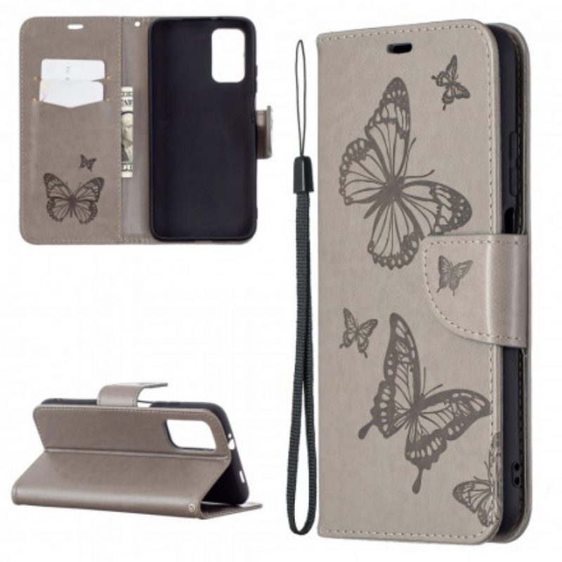 Folio-hoesje voor Poco M3 Flip Case Vlinders En Schuine Klep