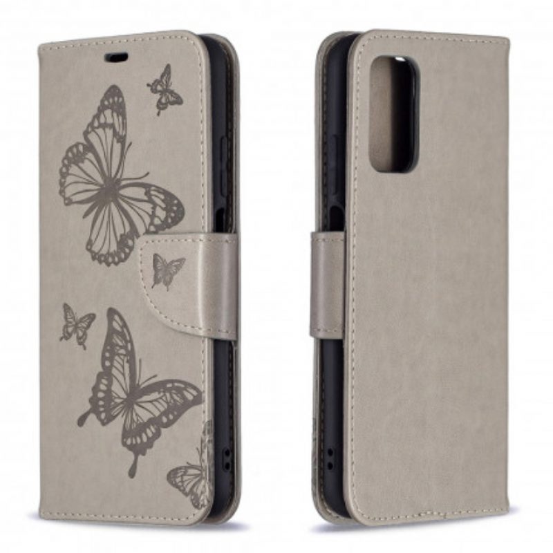 Folio-hoesje voor Poco M3 Flip Case Vlinders En Schuine Klep