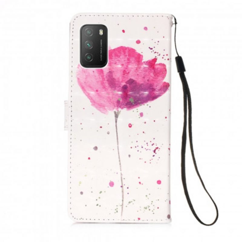 Hoesje Folio-hoesje voor Poco M3 Aquarel Papaver