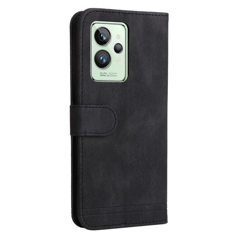 Leren Hoesje voor Realme GT2 Pro Leerstijl Met Decoratieve Klinknagel